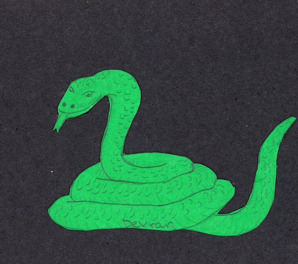 En orm tecknad av Devran.